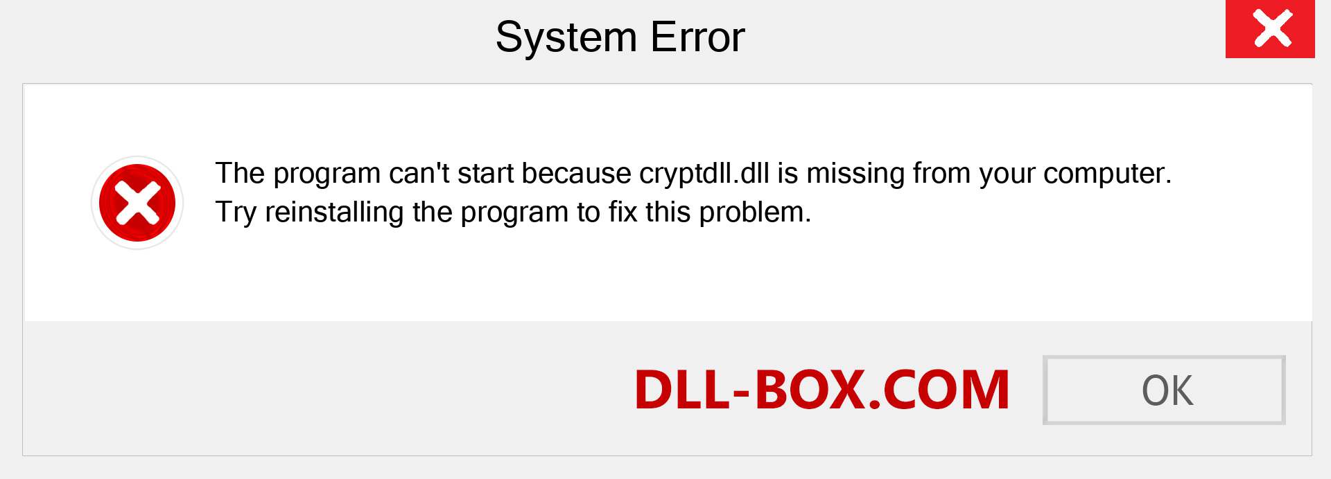  cryptdll.dll file is missing?. Download for Windows 7, 8, 10 - Fix  cryptdll dll Missing Error on Windows, photos, images